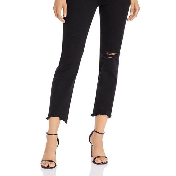 LEVI'S 724 Women's High-rise Cropped Straight-leg Jeans In Black Pixel - Picture 2 of 9